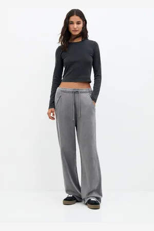 Pull&Bear Trainingsanzug Hose Jogging-Stil Wide-Leg