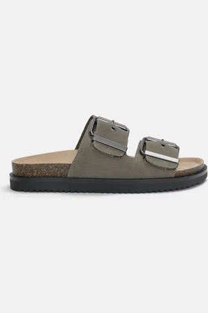 Pull&Bear Flache Ledersandalen Mit Schnallen