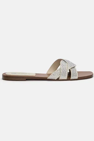 Pull&Bear Flache Sandalen Mit Glitzer
