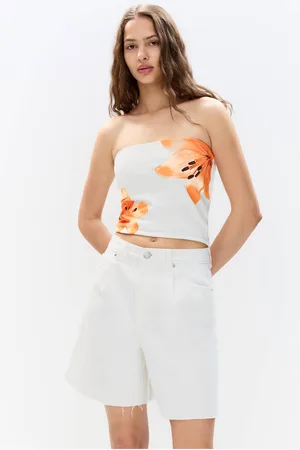 Pull&Bear Bandeau-Top Mit Blumen