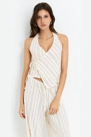 Pull&Bear Gesmoktes Top Mit Streifen