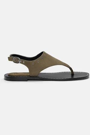 Pull&Bear Flache Ledersandalen
