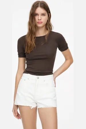 Pull&Bear Jeansshorts Mit Ausgefranstem Saum