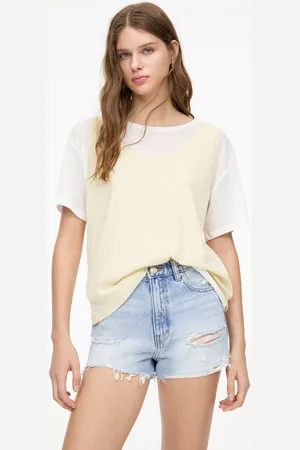 Pull&Bear Jeansshorts Mit Ausgefranstem Saum