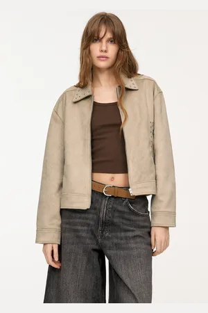 Pull&Bear Jacke Wildlederimitat Nieten
