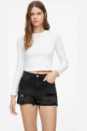 Pull&Bear Jeansshorts Mit Ausgefranstem Saum