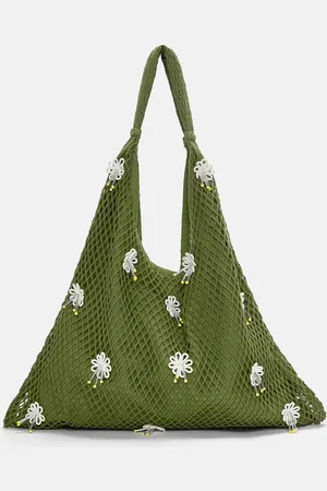 Pull&Bear Shopper-Tasche Häkelblumen