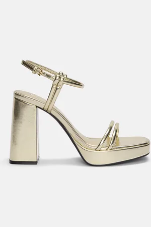 Pull&Bear Goldene Plateau-Sandalen