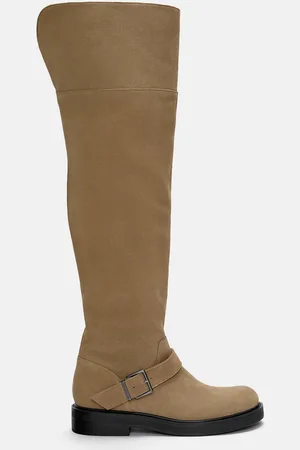Pull&Bear Flache Hohe Lederstiefel