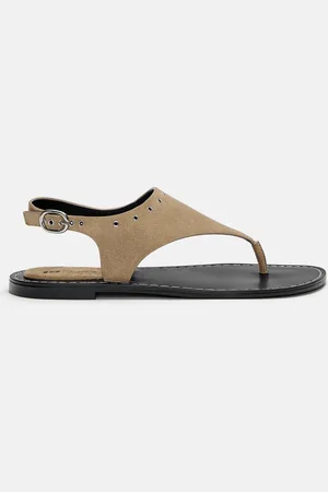 Pull&Bear Flache Ledersandalen