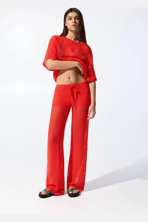 Pull&Bear Strickhose Im Straight-Fit Aus Netzstoff