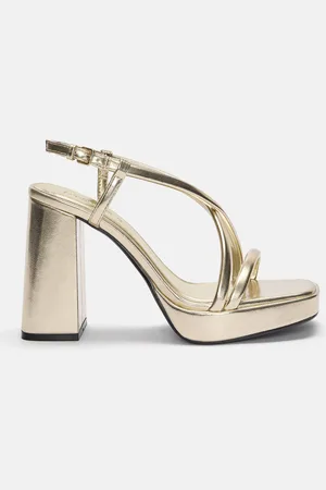 Pull&Bear Goldene Plateausandalen