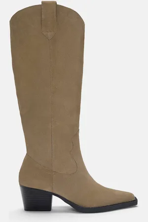 Pull&Bear Hohe Cowboy-Lederstiefel