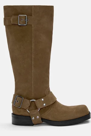 Pull&Bear Hohe Bikerstiefel Aus Leder