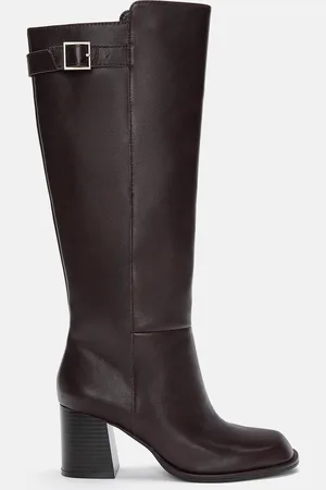 Pull&Bear Hohe Leder-Absatzstiefel