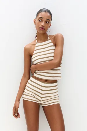 Pull&Bear Rustikale Shorts Mit Streifen