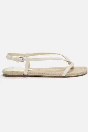 Pull&Bear Flache Sandalen Mit Jute