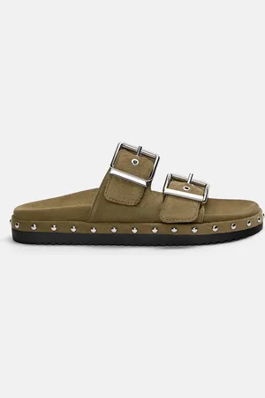 Pull&Bear Flache Sandalen Mit Schnallen Und Nieten