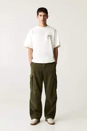 Pull&Bear Cargohose Baggy-Fit Washed-Look