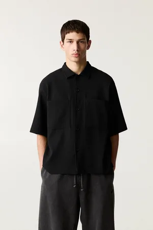 Pull&Bear Plissiertes Hemd Mit Kurzen Ärmeln