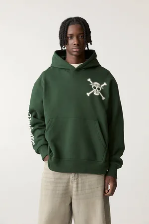 Pull&Bear Grünes Sweatshirt One Piece Mit Kapuze