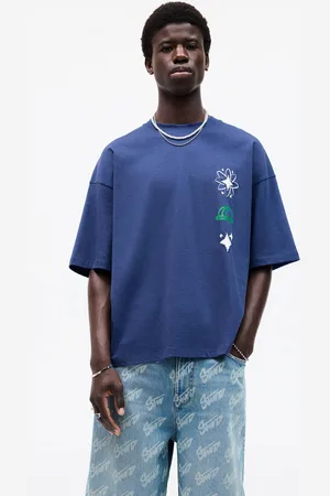 Pull&Bear Blaues Stwd-Shirt