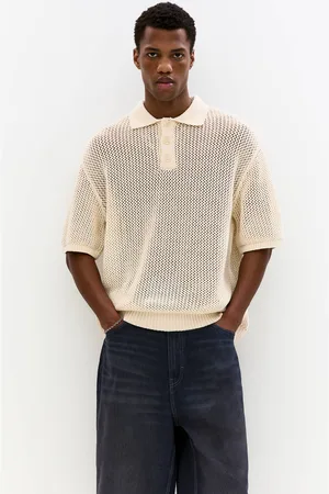 Pull&Bear Poloshirt Mit Kurzen Ärmeln Und Lockerem Strickmuster