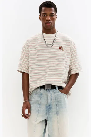 Pull&Bear Gestreiftes Shirt Mit Vogelstickerei