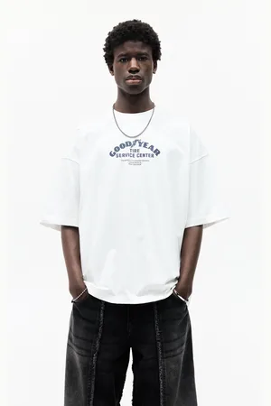 Pull&Bear Weißes T-Shirt Goodyear