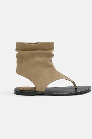 Pull&Bear Stiefelettenartige Ledersandalen
