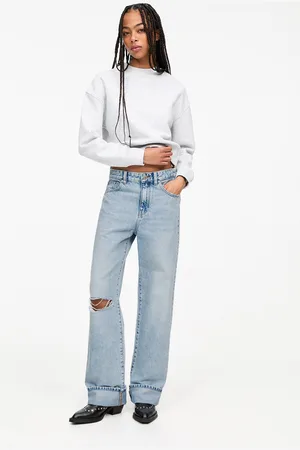Pull&Bear Straight-Leg Baggy-Jeans Mit Umgeschlagenem Saum