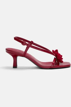 Pull&Bear Absatzsandalen Mit Blume Aus Häkelspitze