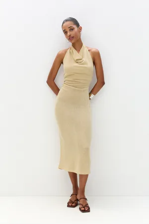 Pull&Bear Midikleid Mit Ausschnittstickerei