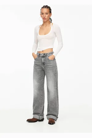 Pull&Bear Straight-Leg Baggy-Jeans Mit Umgeschlagenem Saum