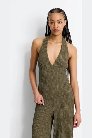 Pull&Bear Neckholder-Top Knitteroptik