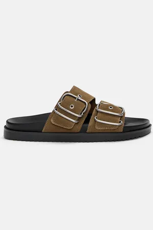 Pull&Bear Flache Ledersandalen Mit Schnallen
