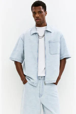 Pull&Bear Jeanshemd Mit Kurzen Ärmeln Und Jacquard