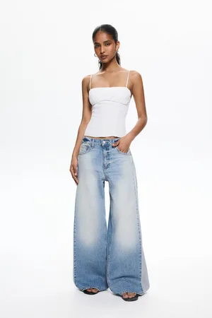 Pull&Bear Wide-Leg-Jeans Mit Zierfalten