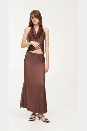 Pull&Bear Midirock Satinoptik Mit Spitze