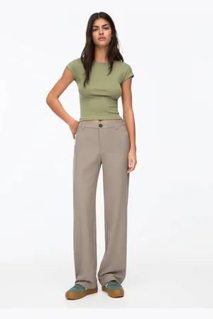 Pull&Bear Gerade Geschnittene Stoffhose Mit Hohem Bund