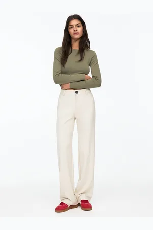 Pull&Bear Gerade Geschnittene Stoffhose Mit Hohem Bund