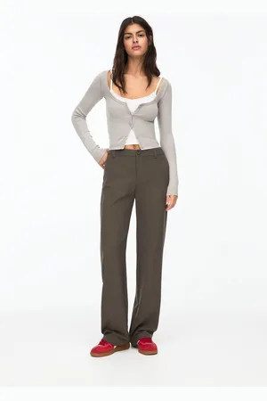Pull&Bear Gerade Geschnittene Stoffhose Mit Hohem Bund