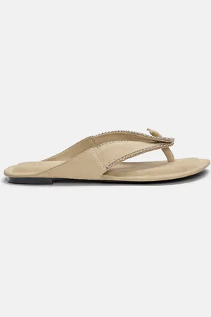 Pull&Bear Flache Ledersandalen Mit Nieten