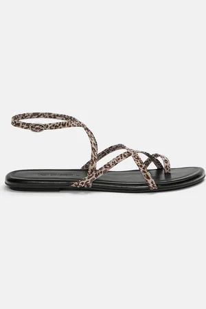 Pull&Bear Flache Sandalen Mit Riemchen Im Leoparden-Look