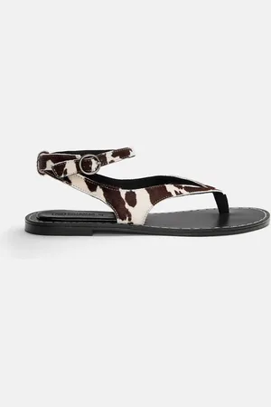 Pull&Bear Flache Sandalen Aus Rindsleder