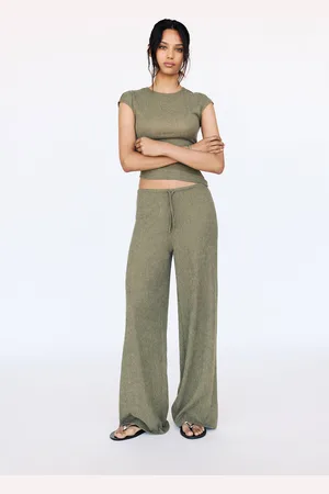 Pull&Bear Wide-Leg-Hose Aus Crêpe