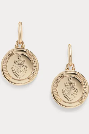 Ralph Lauren Goldfarbene Huggie-Ohrringe mit Wappen