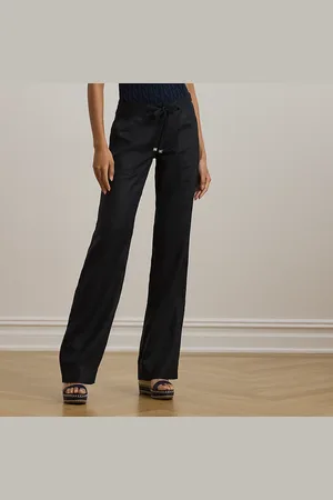 Ralph Lauren Kurzgrößen - Leinenhose mit weitem Bein