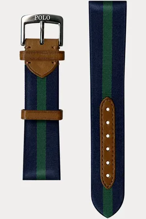 Ralph Lauren Uhrenarmband aus gestreifter Seide