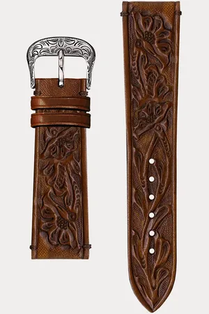 Ralph Lauren Uhrenarmband aus geprägtem Kalbsleder